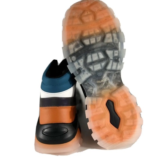 Mazino Wonderstone Fashion Chunky Sneaker High-Top Olive Orange Men's Athleisure - Picture 5 of 6